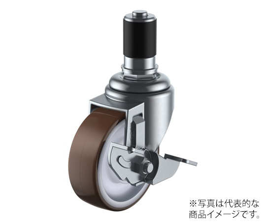 STF-S型キャスター 自在車ゴムパイプ差し込み式（ストッパー付）