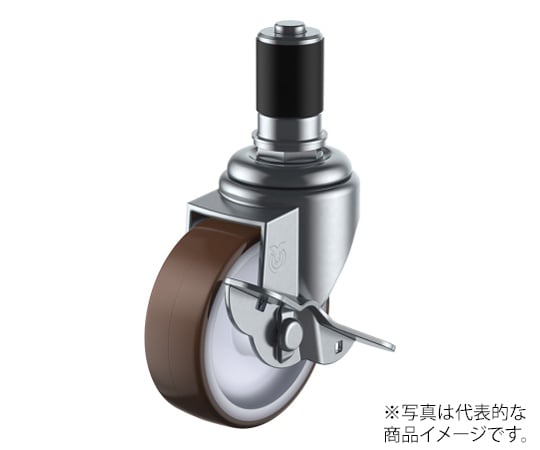 STF-S型キャスター 自在車ゴムパイプ差し込み式（ストッパー付）