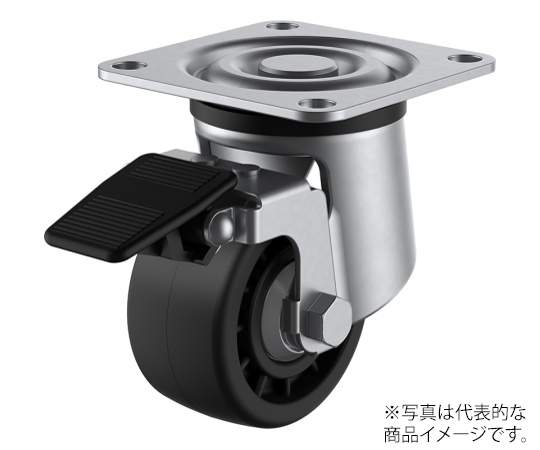 SUS-HG-S型キャスター 自在車プレート式（ストッパー付） 径50mm 強化ナイロン車輪