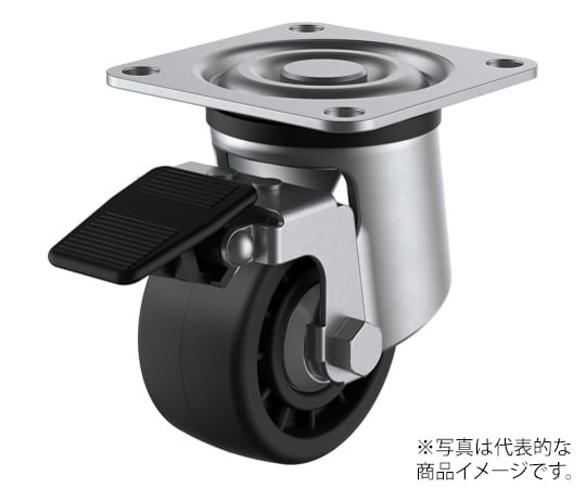 SUS-HG-S型キャスター 自在車プレート式（ストッパー付） 径65mm 強化ナイロン車輪