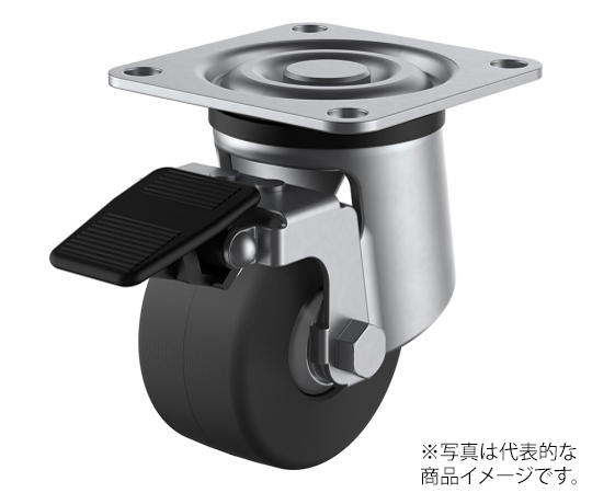 SUS-HG-S型キャスター 自在車プレート式（ストッパー付） 径65mm 導電MCナイロン車輪