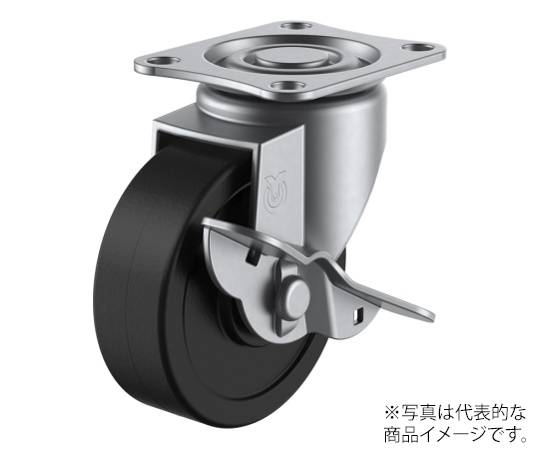 SUS-SG-S型キャスター 自在車プレート式（ストッパー付） 径50mm ゴム車輪