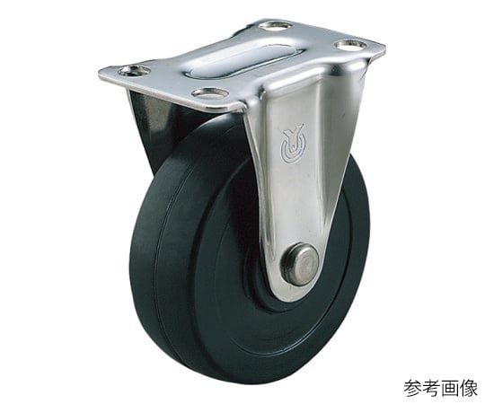 SUS-SR型キャスター 固定車プレート式 径75mm ゴム車輪