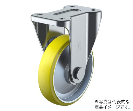 K型キャスター 固定車プレート式 径130mm 帯電防止ウレタン車輪（鋼板ホイル）