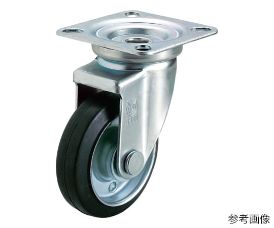 J型キャスター 自在車プレート式 径130mm 導電ゴム車輪（鋼板ホイル）