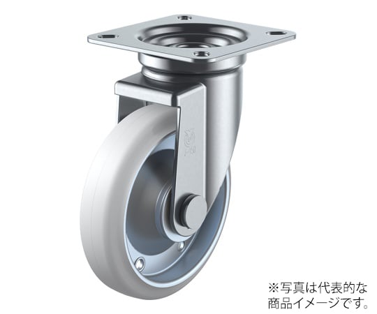 J型キャスター 自在車プレート式 径100mm 耐油ゴム車輪（鋼板ホイル）