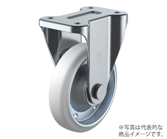 K型キャスター 固定車プレート式 径150mm 耐油ゴム車輪（鋼板ホイル）