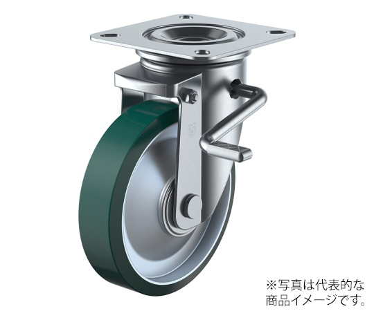 PMR-LB型キャスター 固定車プレート式（ストッパー付） 径150mm ウレタン車輪（鋼板ホイル）