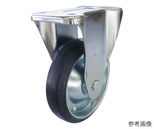 PMR型キャスター 固定車プレート式 径100mm ゴム車輪（鋼板ホイル）