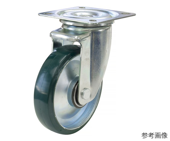PMS型キャスター 自在車プレート式 径130mm ウレタン車輪（鋼板ホイル）