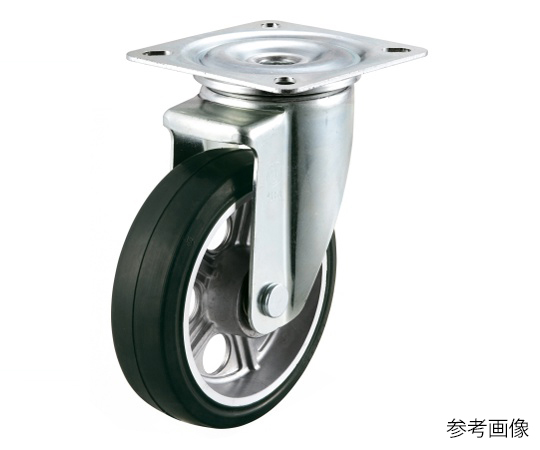 PMS型キャスター 自在車プレート式 径150mm ゴム車輪（アルミホイル）