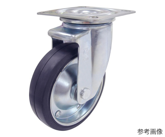 PMS型キャスター 自在車プレート式 径150mm ゴム車輪（鋼板ホイル）