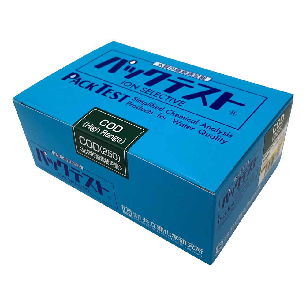 6-8675-22 パックテスト® （簡易水質検査器具） フッ素 1箱（5本×10袋 