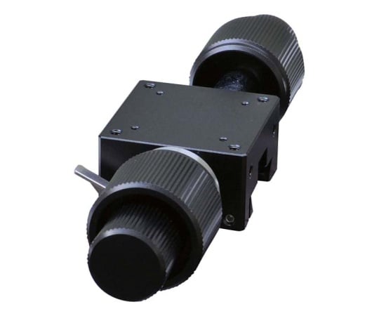 長作動ステージ用ブロック　粗微動両ハンドル