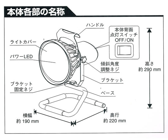 ［取扱停止］LED投光器　広角ワイド　フック付　30W　GTLT-30