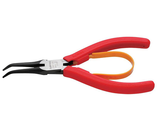 ベントニードルノーズプライヤー　プラスチック製バネ付　130mm