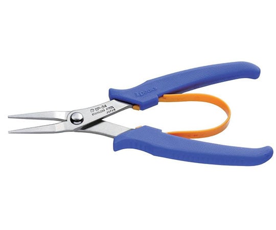 ステンレス製先細リードペンチ　プラスチック製バネ付　150mm