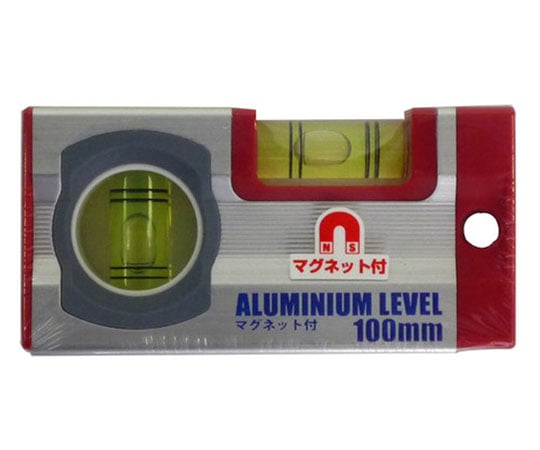 アルミ水平器　100mm　マグネット付
