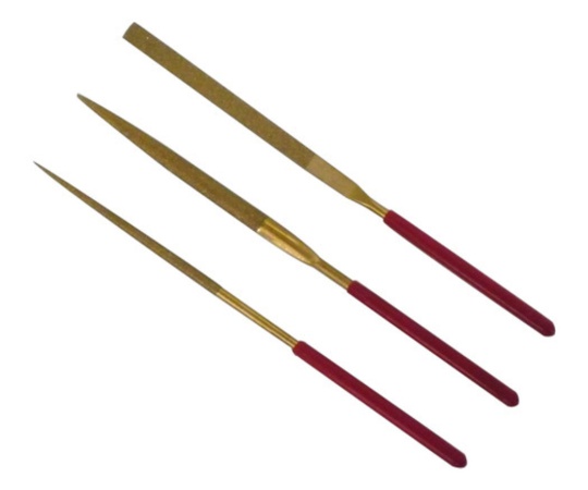 ダイヤモンド精密ヤスリ　140mm　3本組（チタンコーティング）