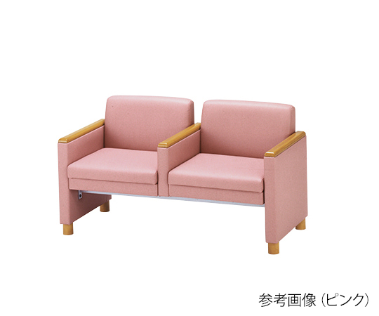 ロビーチェア　全肘付き　2人用　背付き　グリーン