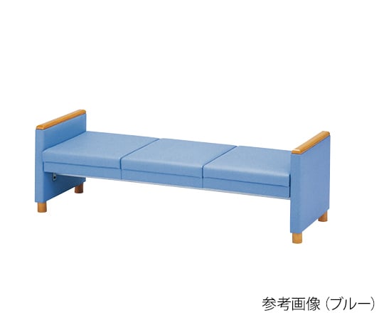 ロビーチェア　両肘付き　3人用　背無し　グリーン