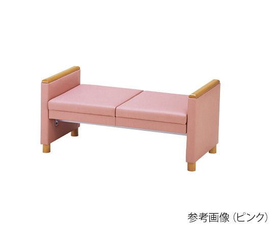 ロビーチェア　両肘付き　2人用　背無し　ピンク
