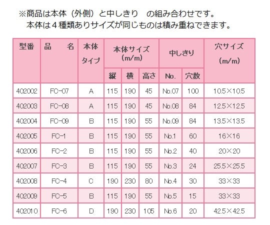 62-9985-58 フリージングコンテナ 本体Aタイプ+中仕切No.07 FC-07 402002