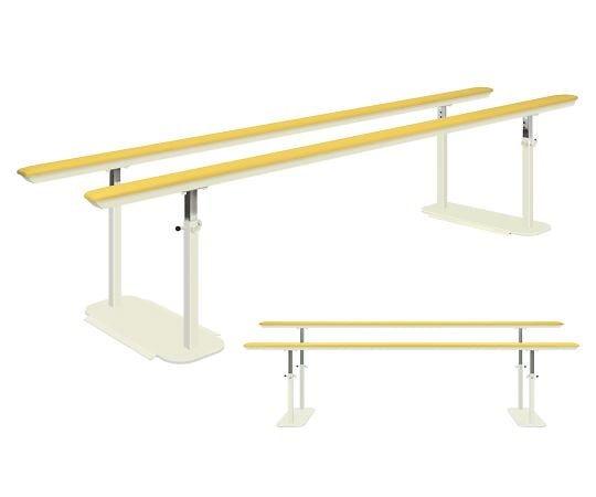L型平行支持台 幅50×長さ400×高さ65～107cm　レッド