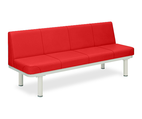 590型ソファー・背付き（01） 座幅45（全幅63）×長さ140×座高48（全高82）cm レッド