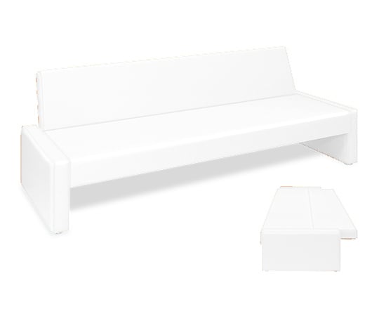 ベンチベッドSD 座幅50（全幅91）×長さ206（座面190）×座高39（全高77）cm 白