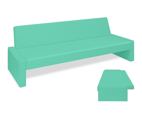 ベンチベッドSD 座幅50（全幅91）×長さ206（座面190）×座高39（全高77）cm ライトグリーン