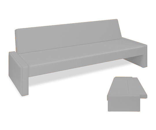 ベンチベッドSD 座幅50（全幅91）×長さ206（座面190）×座高39（全高77）cm グレー