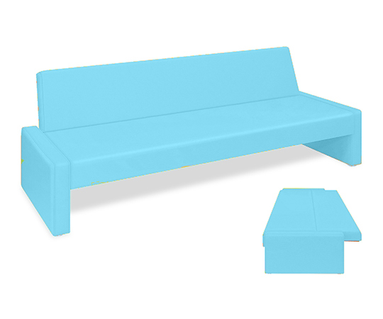 ベンチベッドSD 座幅50（全幅91）×長さ206（座面190）×座高39（全高77）cm スカイブルー