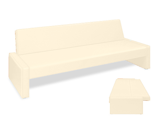 ベンチベッドSD 座幅50（全幅91）×長さ206（座面190）×座高39（全高77）cm クリーム