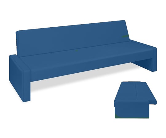 ベンチベッドSD 座幅50（全幅91）×長さ206（座面190）×座高39（全高77）cm メディブルー