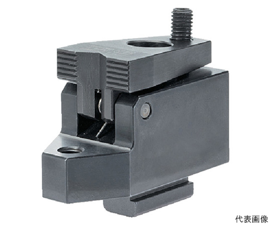 ダウンホールドクランプ　レバー無し　台付　V溝付口金