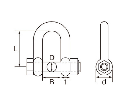 63-1089-60 ステンレス SBUシャックル 呼び8mm （1個入） B1606 【AXEL