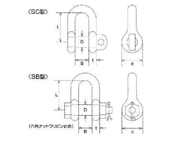 63-1168-99 ステンレス JIS型シャックルSC型 呼び10mm SC10 【AXEL