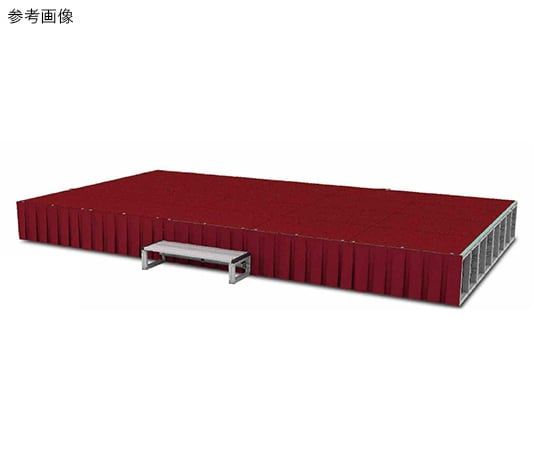 折りたたみ式アルミ製ステージH400（カーペット付）　Dセット　グリーン
