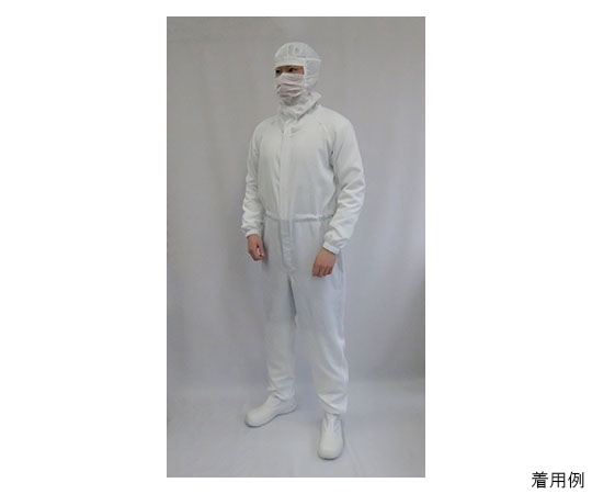 快適ドライフィール　フード一体続き服（白）手足ゴム仕様　5Lサイズ