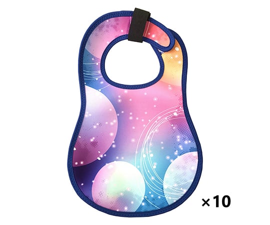 63 1266 11 ベビー用スタイ ブルー 宇宙柄 10枚セット Kap Bl Axel アズワン