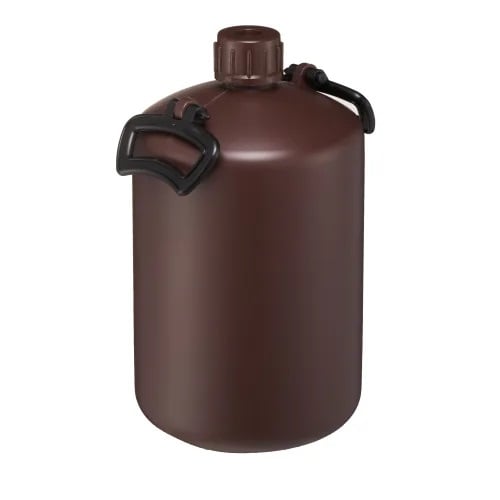 取っ手付き細口びん 10Lキャリー 茶褐色