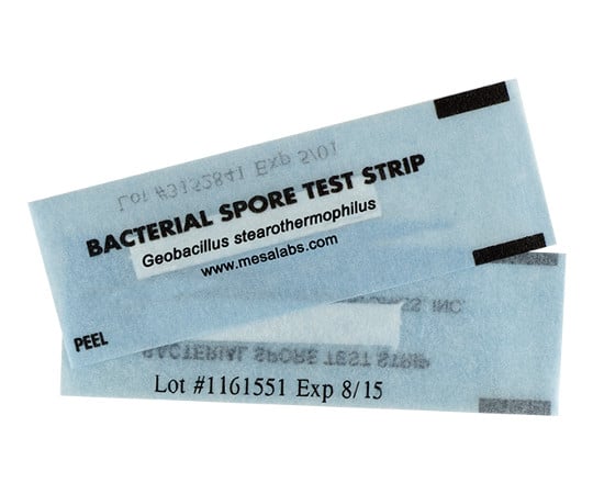 バイオロジカル・インジケータ（MesaLabs）　ストリップス型（Spore　Strips）　混合菌体　 B.atrophaeus（ATCC#7953）10^6　G.stearothermophilus（ATCC#7953）　10^5　100枚入 　 5-5100T