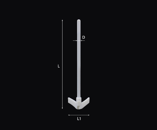 63-1286-95 PTFE撹拌棒 三枚後退翼型 全長400mm 005.80875.400 【AXEL