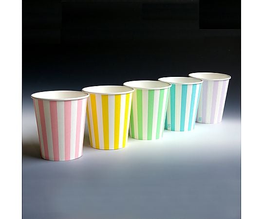 紙コップ　業務用ストライプカップ/5色アソート　205mL　100個