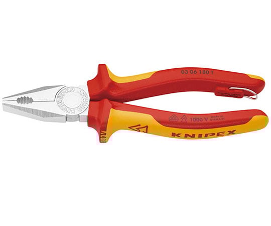 絶縁ペンチ　1000V　落下防止（BK）