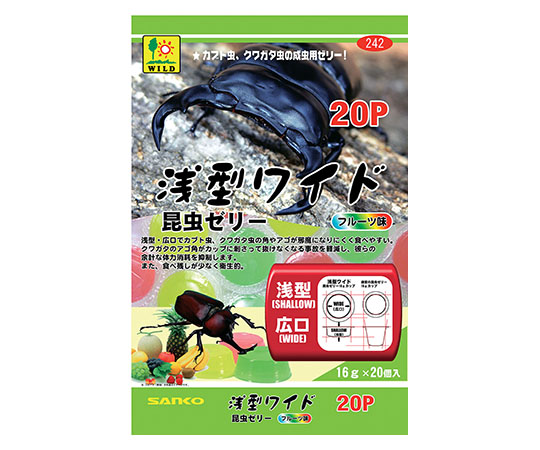 取扱を終了した商品です］浅型ワイド 昆虫ゼリー フルーツ 16gX20