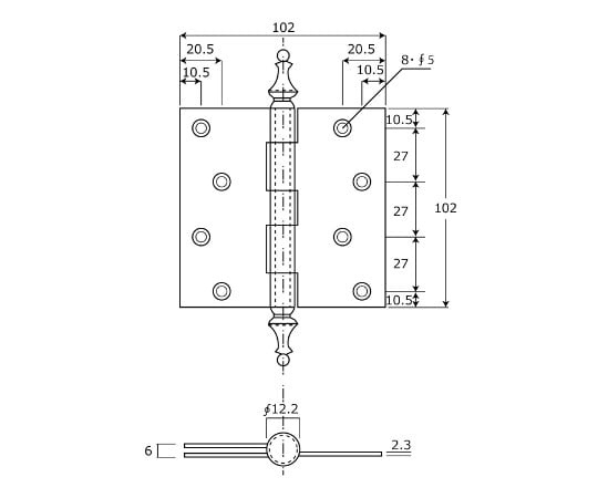 ノーブル丁番　102mm