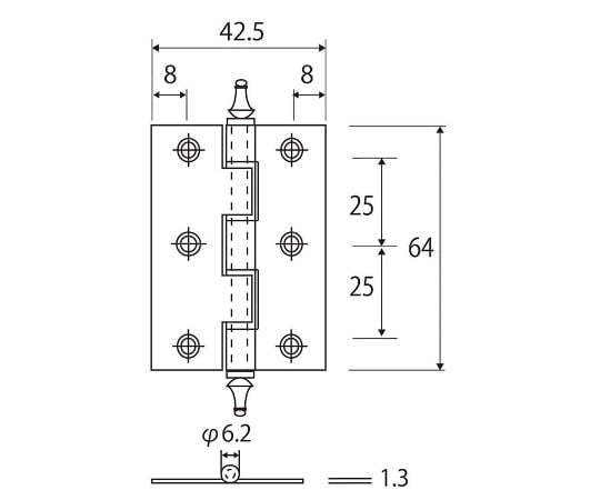 ノーブル丁番　76mm　2個入