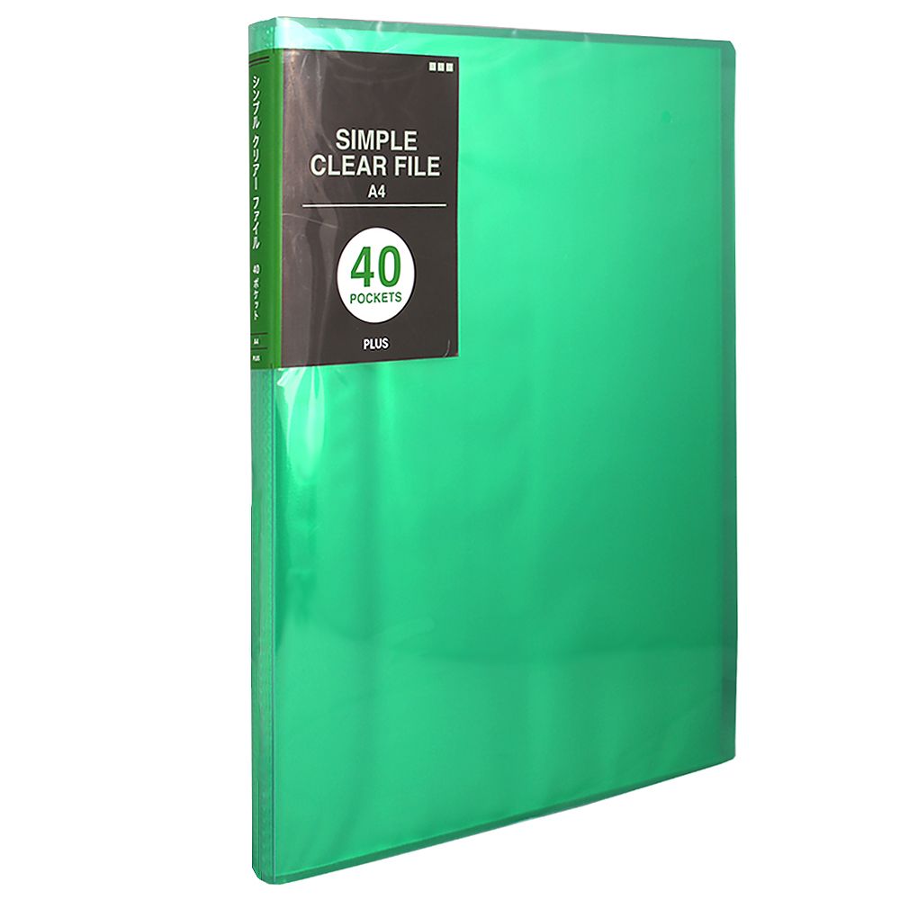 63-1612-18-30 シンプルクリアーファイル 40P グリーン FC-240SC GR